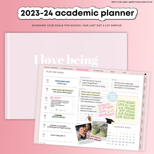 2023-24 Landscape Student Academic Planner-Pink