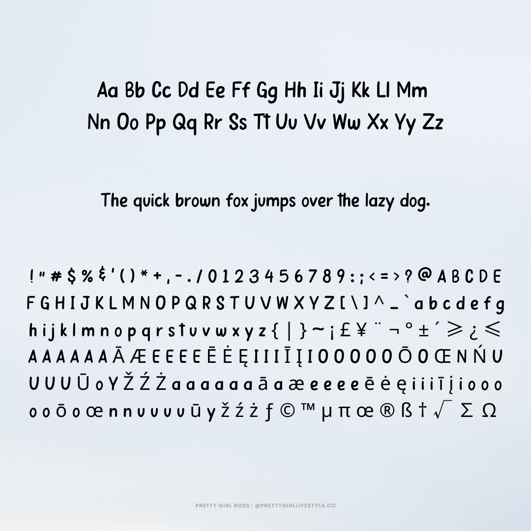 PGB "CLEAN GIRL" Handwritten Font