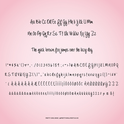 PGB "MATERIAL GIRL" Handwritten Font